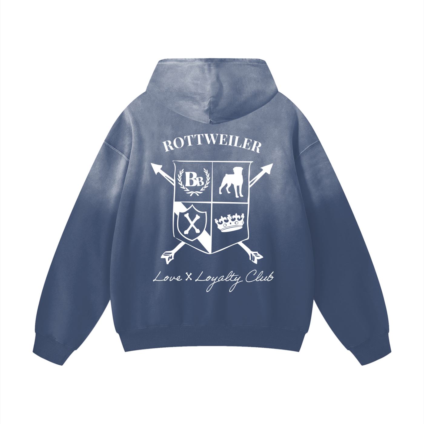 Rottweiler Crest Sunfade Oversized Hoodie