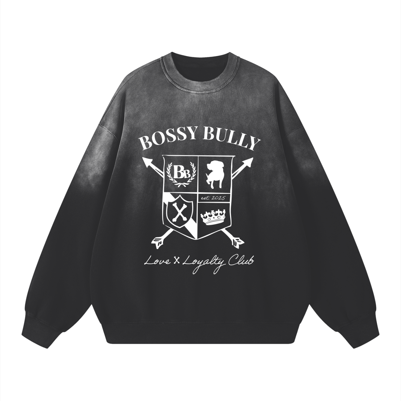 Bossy Bully Monkey Wash Crest Sweatshirt