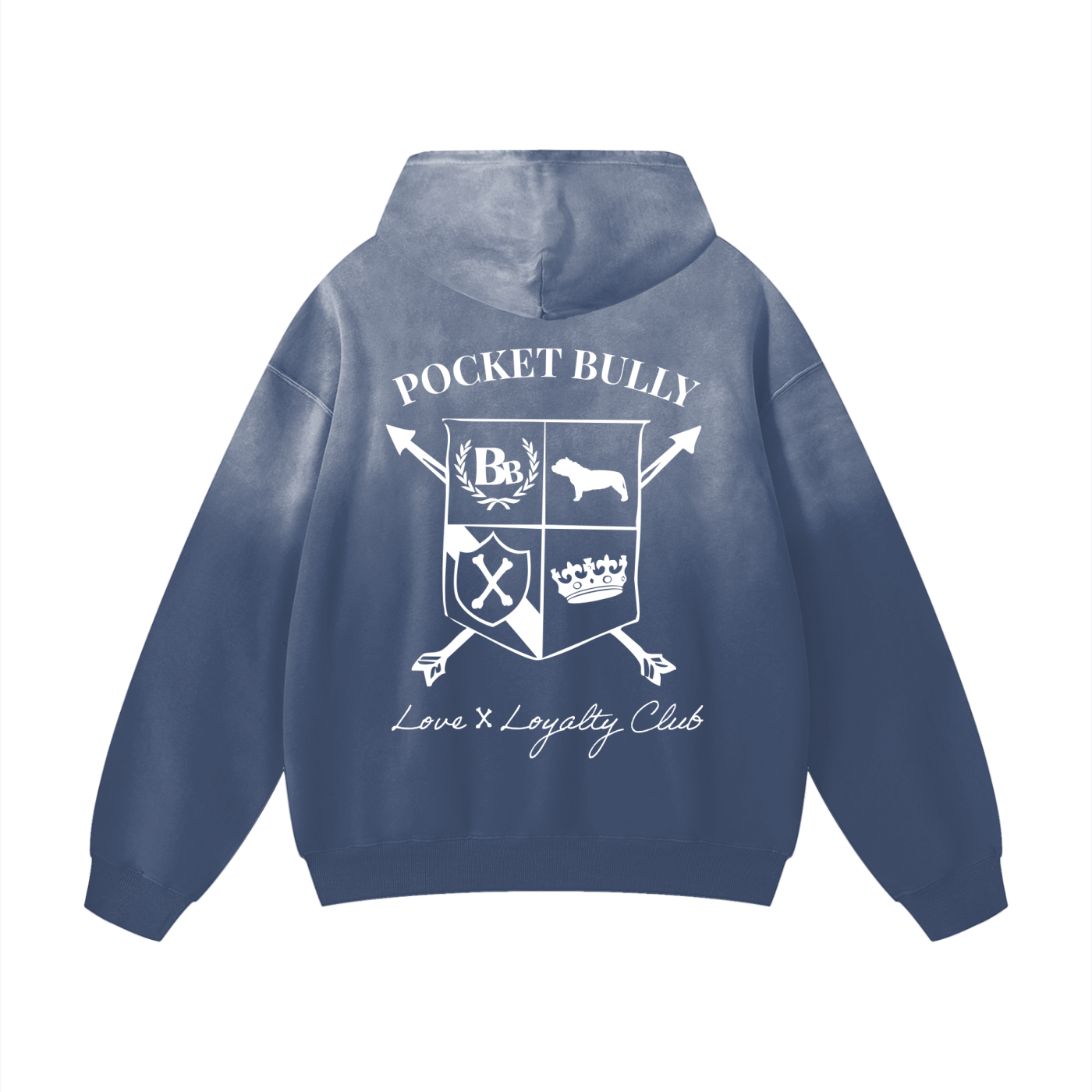 Pocket Bully Crest Sunfade Oversized Hoodie