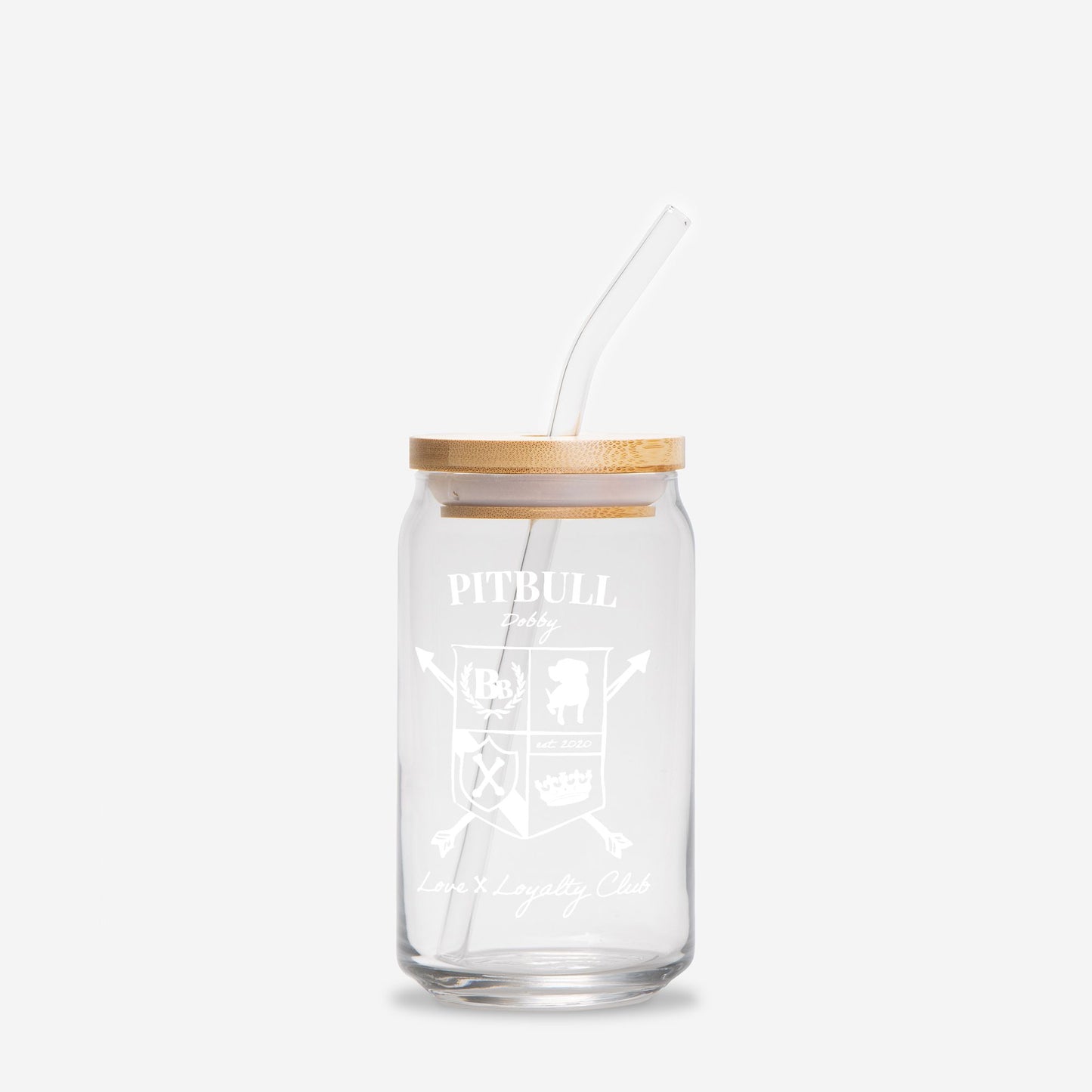 Pitbull Crest Glass Cup