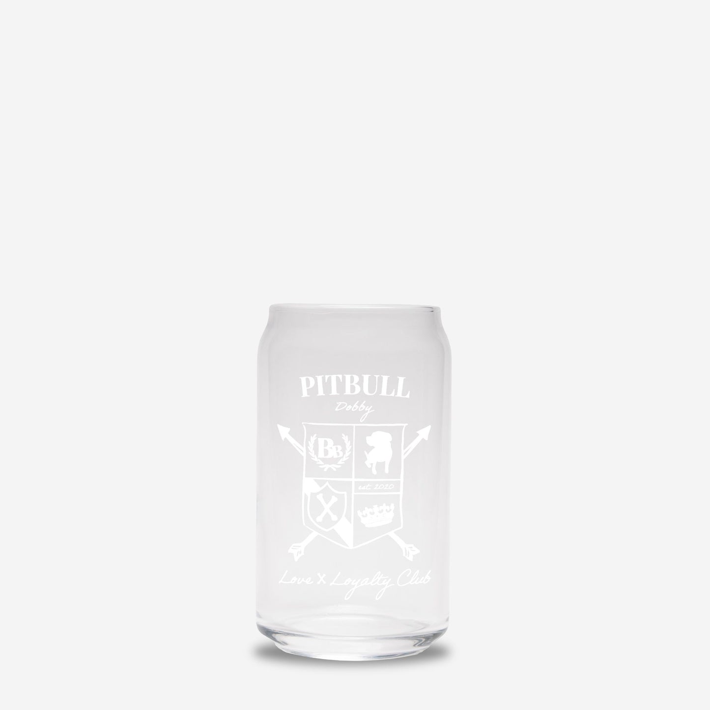 Pitbull Crest Glass Cup