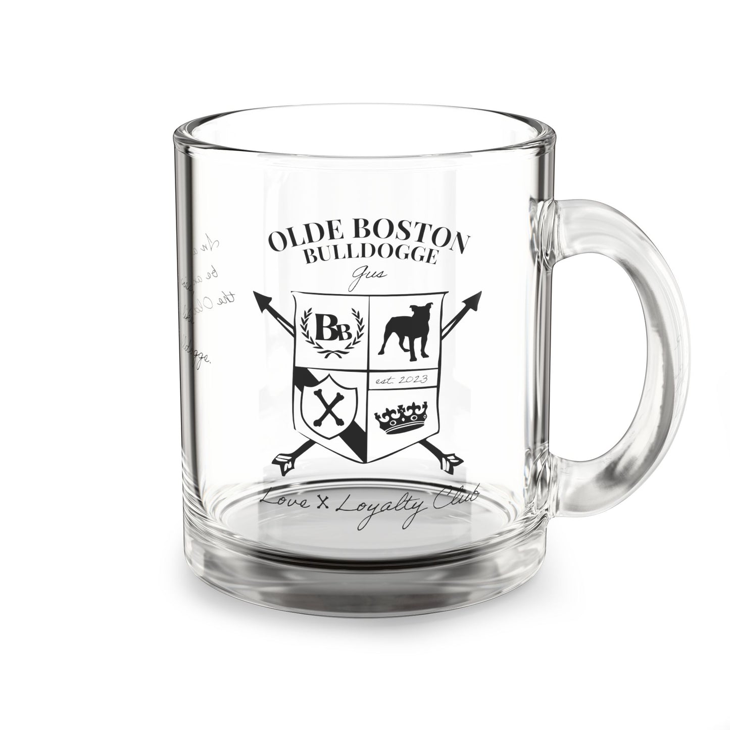 Olde Boston Bulldogge Personalized Glass Mug | 10oz