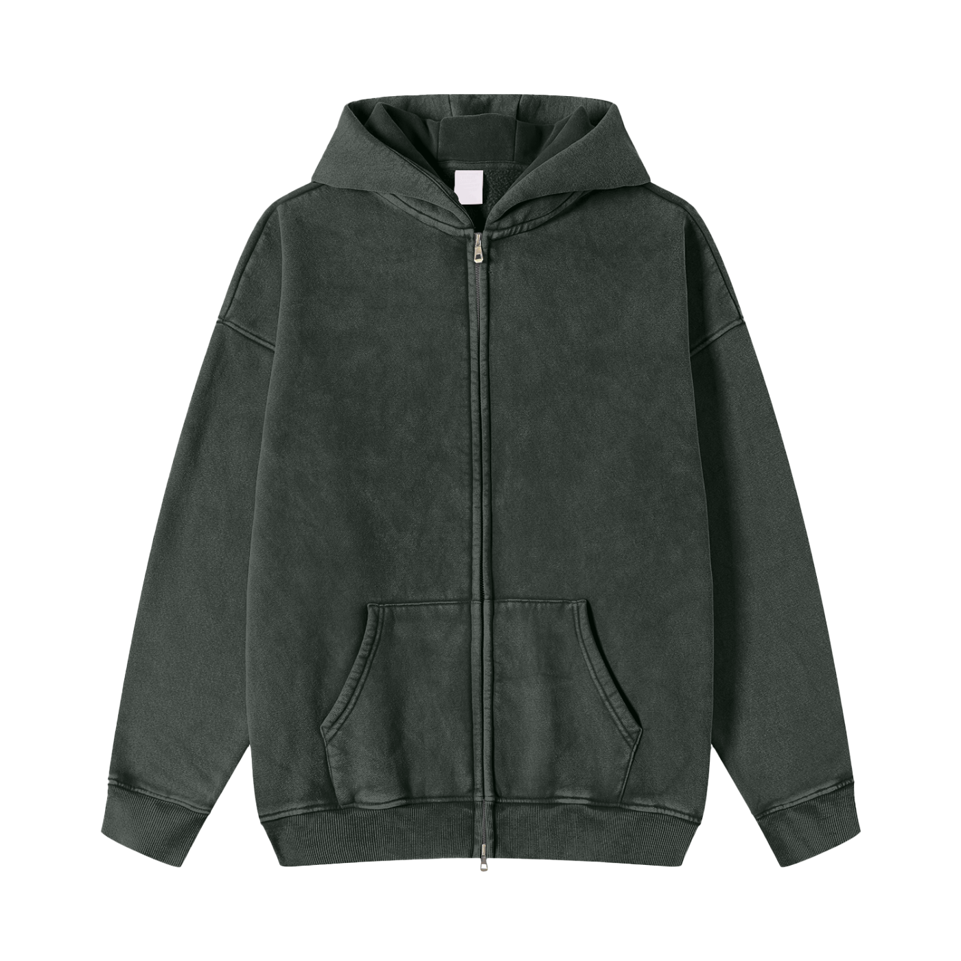 Pocket Bully Snow Washed Zip-Through Hoodie