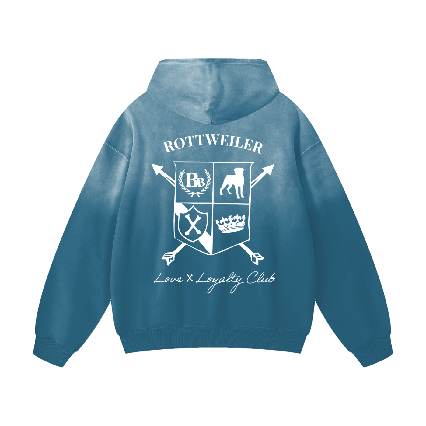 Rottweiler Crest Sunfade Oversized Hoodie