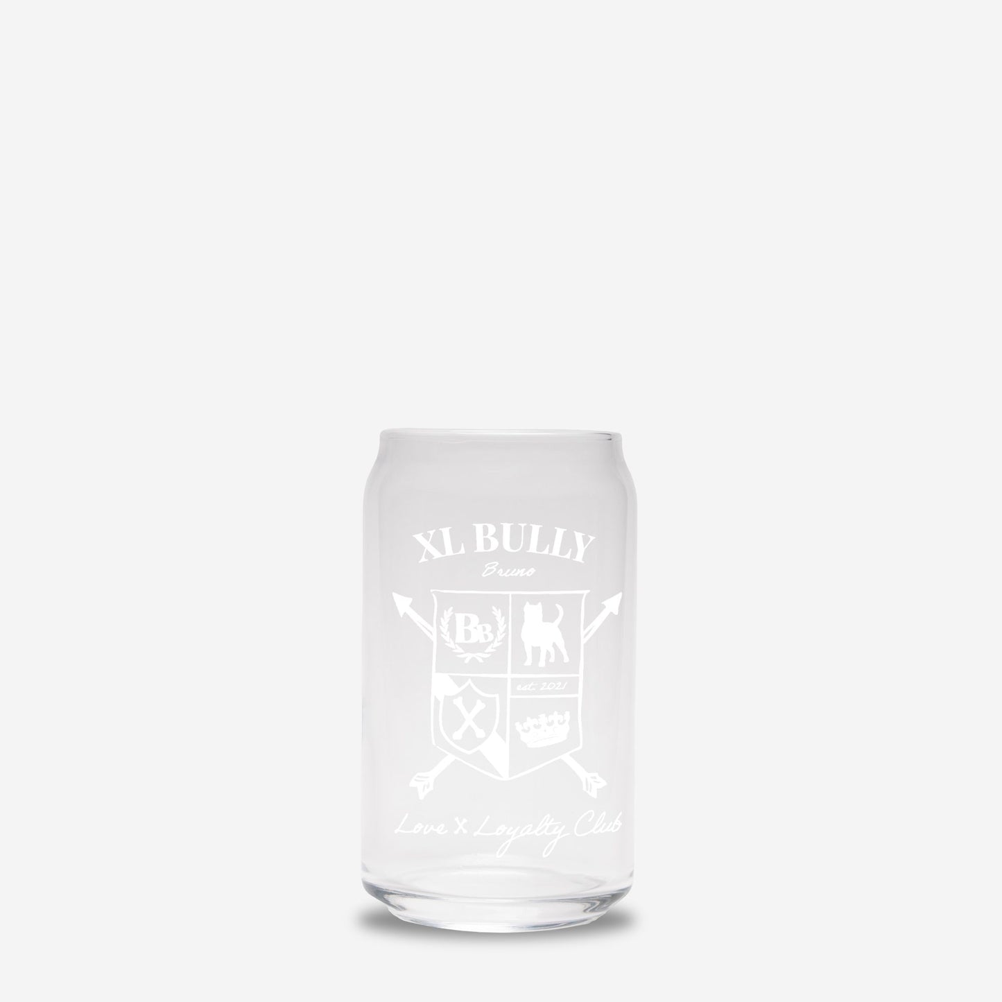 XL Bully Heritage Crest Glass Can – 16oz
