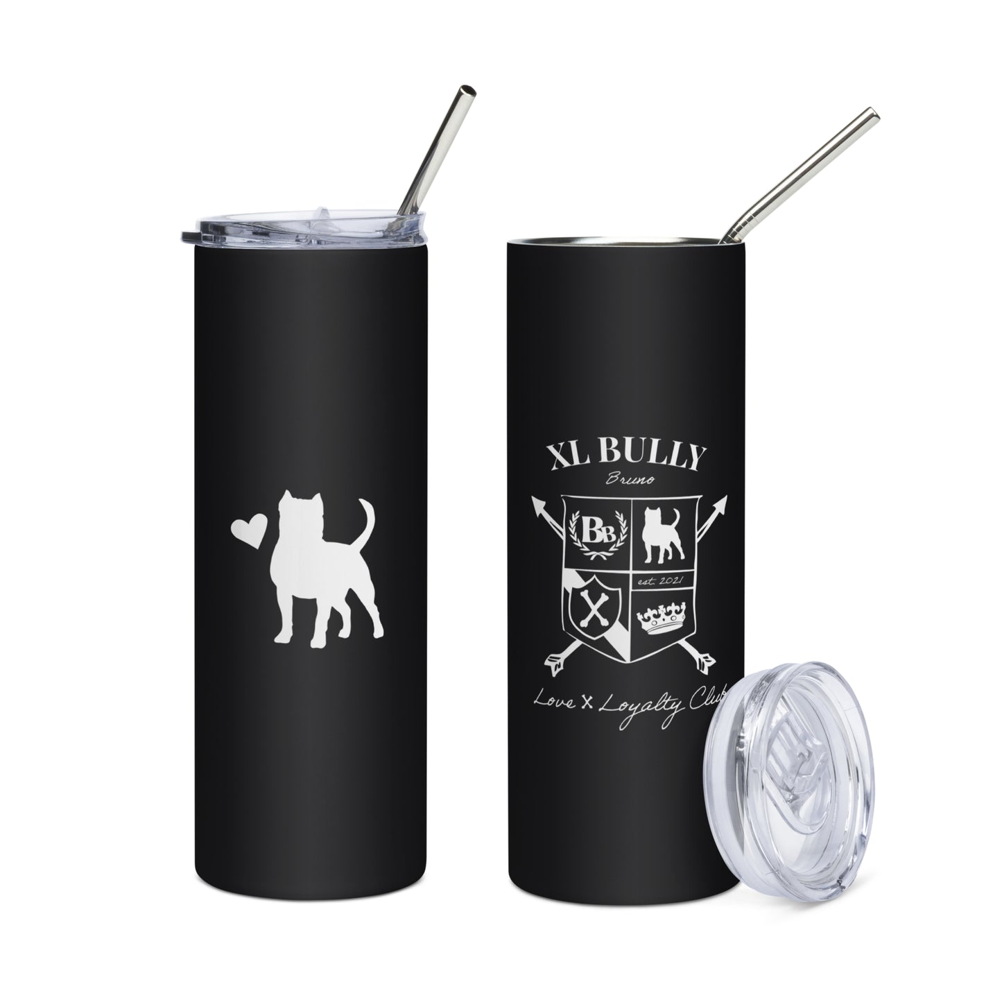 XL American Bully Custom Skinny Tumbler – 20oz