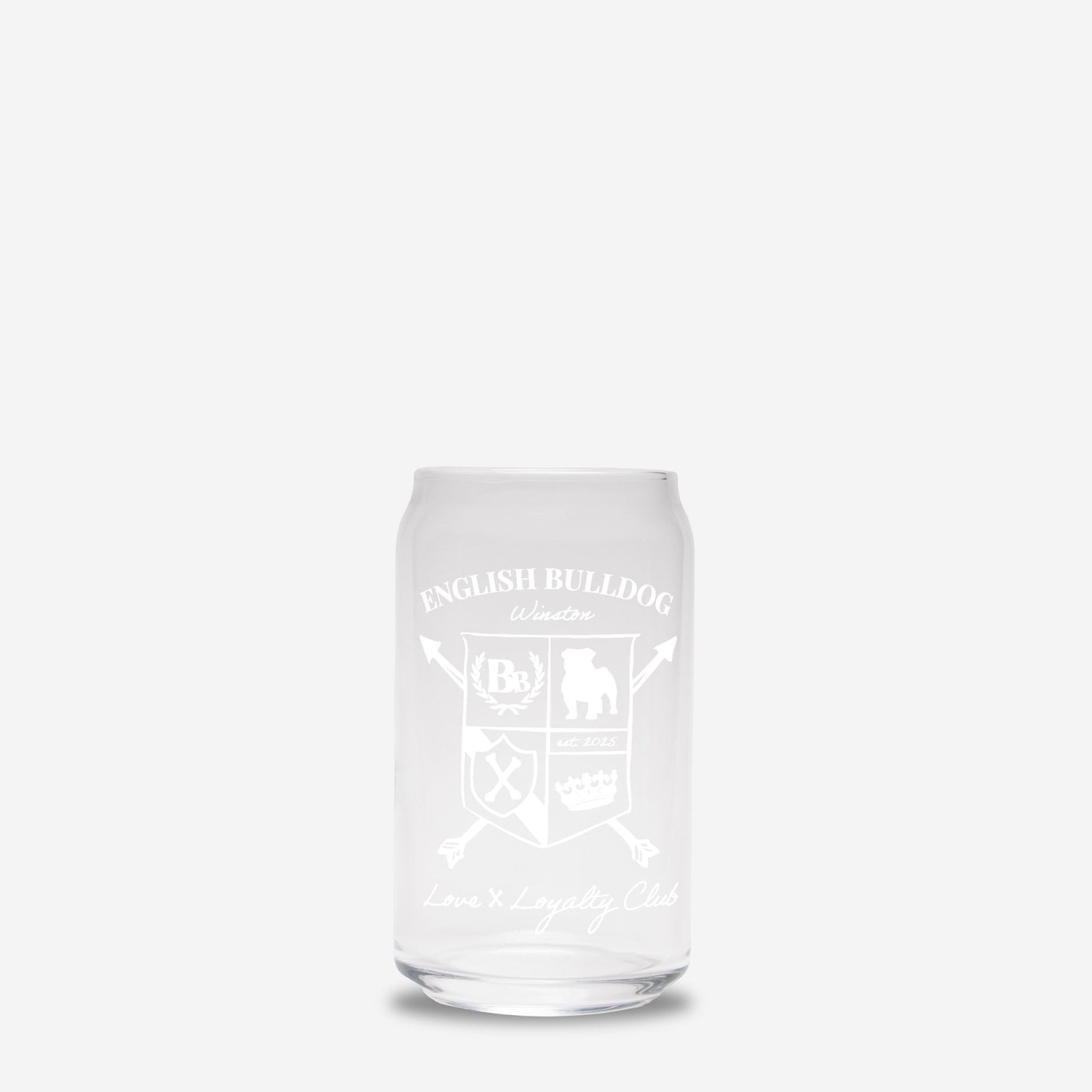 English Bulldog Glass Can 16oz