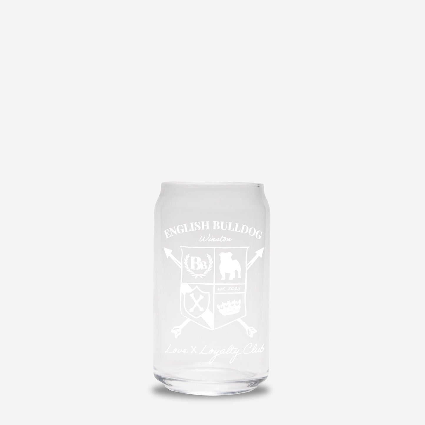 English Bulldog Glass Can 16oz
