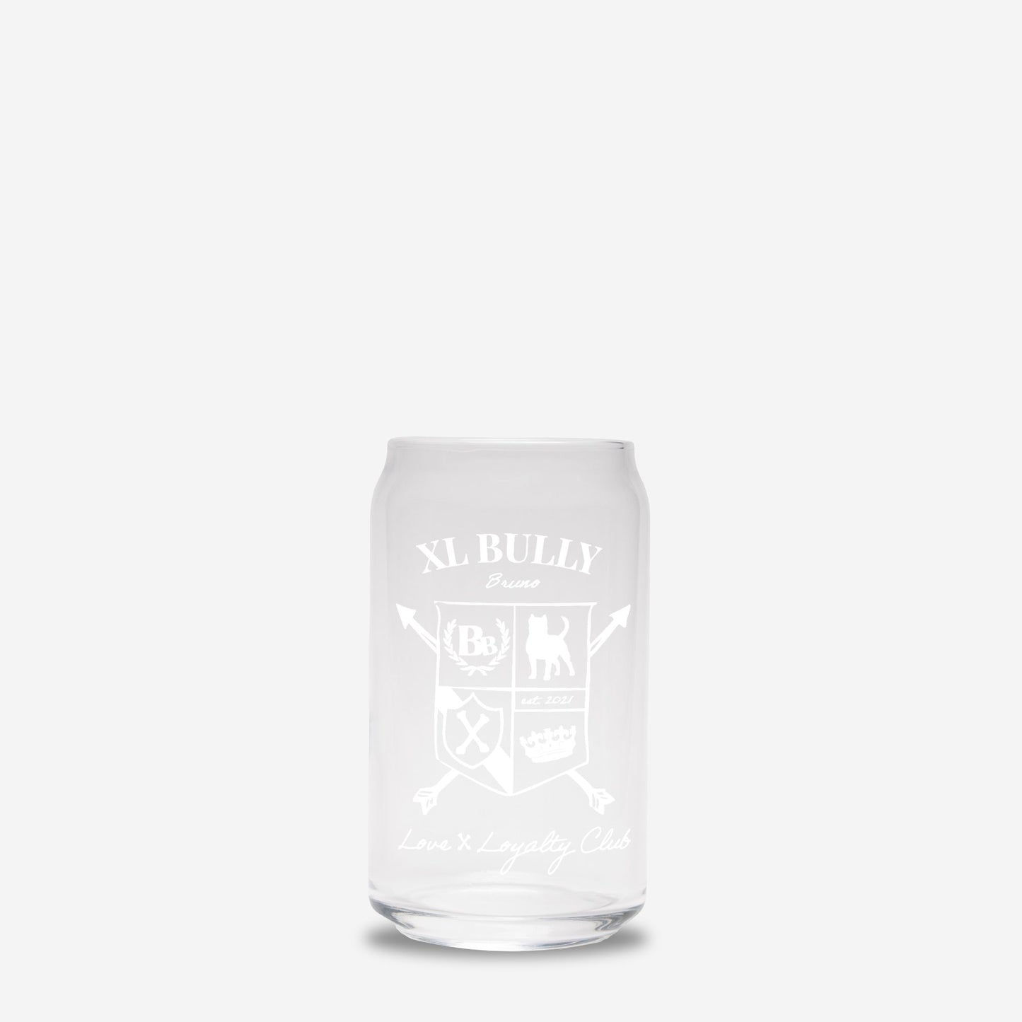 XL Bully Heritage Crest Glass Can – 16oz