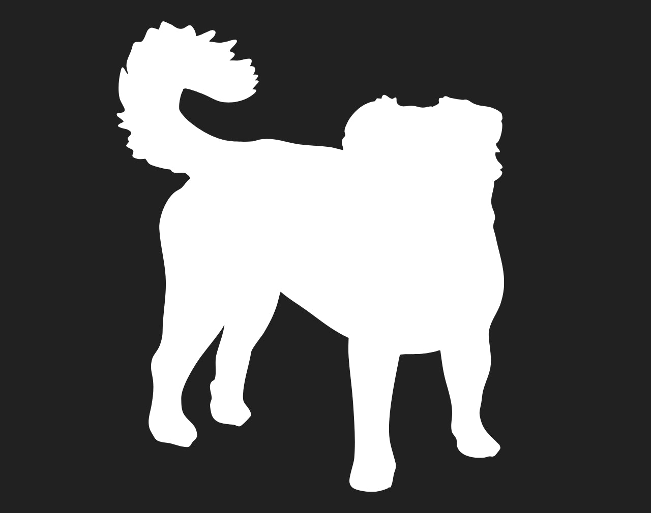 White Silhouette of a Mammoth Bulldog on Black Background