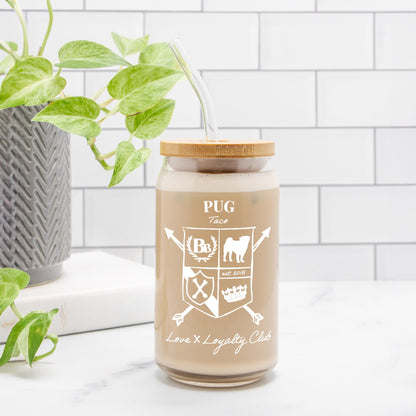 Pug Glass Can 16oz