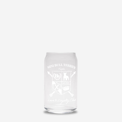 Mini Bull Terrier Glass Can 16oz