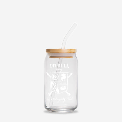 Pitbull Crest Glass Cup