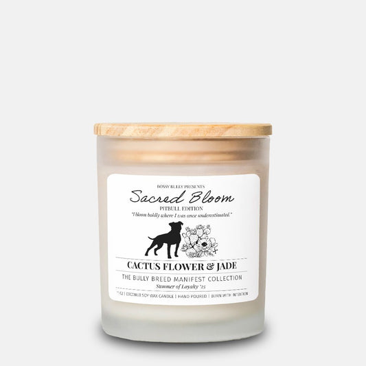 11oz Frosted Candle | Pitbull Edition | Sacred Bloom