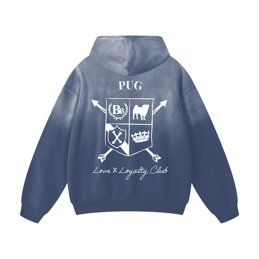 Pug Crest Sunfade Oversized Hoodie
